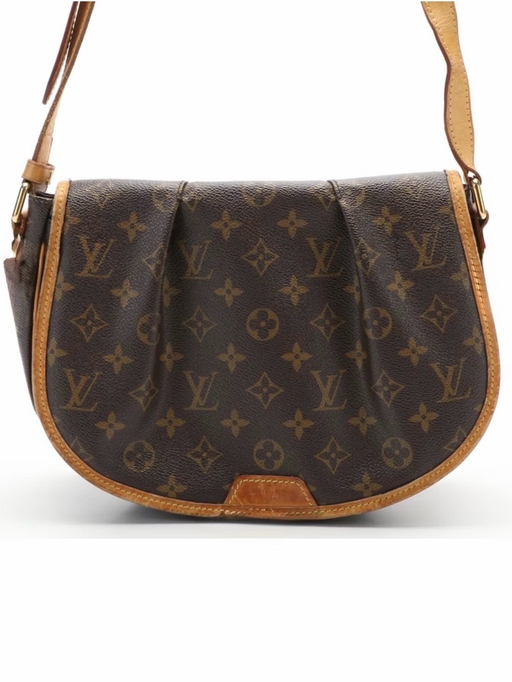 Louis Vuitton Menilmontant PM Crossbody Bag in Brown Monogram Coated Canvas